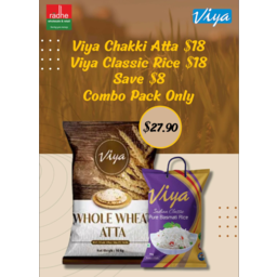 Photo of Viya Chakki Atta 10kg + Viya Classic Rice 5kg FREE