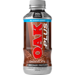 Photo of Oak Plus Protein Chocolate Flavoured Milk No Added Sugar 500ml