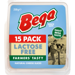 Photo of Bega Lactose Free Farmers Tasty Natural Cheese Slices 15 Pack 250g