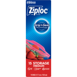 Photo of Sc Johnson Ziploc Storage Medium Seal Top Bags 15 Pack