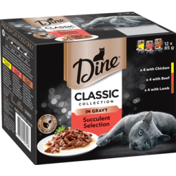 Photo of Dine Cat Food Classic Collection Succulent Selection In Gravy 12 Pack