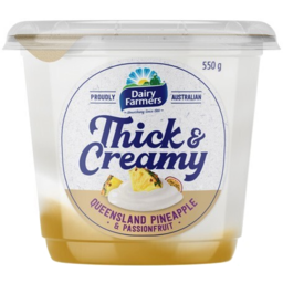 Photo of Dairy Farmers Yoghurt Thick & Creamy Pineapple & Passionfruit 550gm