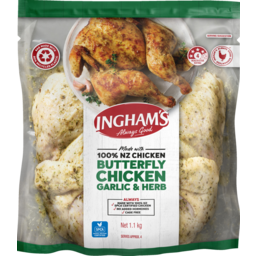 Photo of Ingham's Butterfly Chicken With Extra Flavour Herb & Garlic 1.1kg 