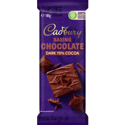 Photo of Cadbury Dark 70% Cocoa Baking Chocolate Block 180g