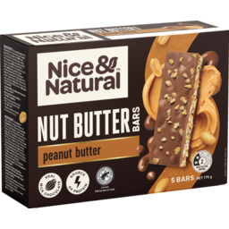 Photo of Nice & Natural Peanut Butter with Real Milk Chocolate Nut Butter Bars 5 Pack