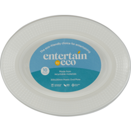 Photo of Entertain By Eco Dishwasher Safe White Plastic Oval Plate 230mm 10 Pack
