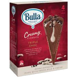 Photo of Bulla Ice Cream Creamy Classic Triple Choc 4s