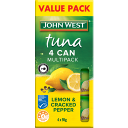 Photo of John West Tuna Lemon & Cracked Pepper 4 Can Multipack 4x95g