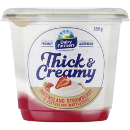 Photo of Dairy Farmers Thick & Creamy Queensland Strawberry & Australian Wattleseed Yoghurt 550g