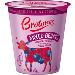 Photo of Brownes Natural Yoghurt With Mixed Berries 170g