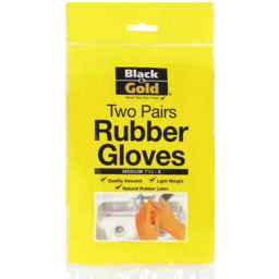 Photo of Black And Gold Rubber Gloves Medium
