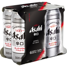 Photo of Asahi 6pk Cans 500ml
