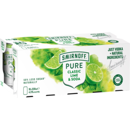 Photo of Smirnoff Pure Classic Lime & Soda Cans