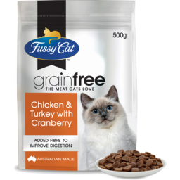 Photo of Fussy Cat Dry Cat Food Grain Free Chicken & Turkey With Cranberry 500g