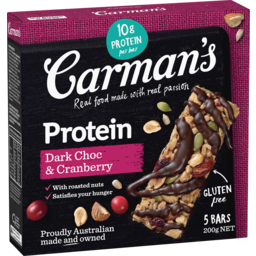 Photo of Carmans Dark Choc & Cranberry Protein Bars 200g
