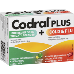 Photo of Codral Plus Duo Relief Sore Throat Lozenges + Cold & Flu 36pk