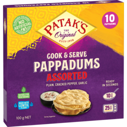 Photo of Patak's Pappadums Assorted 10 Pack 100g