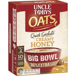 Photo of Uncle Tobys Oats Quick Sachets Big Bowl Honey