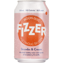 Photo of Moon Dog Fizzer Alcoholic Seltzer Strawbs & Cream Can