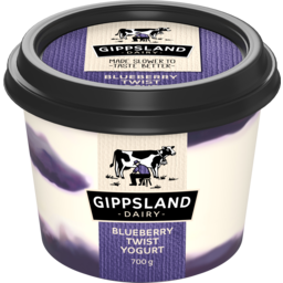 Photo of Gippsland Dairy Blueberry Twist Yogurt 700g 700g