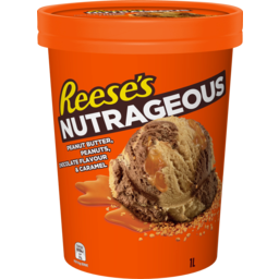 Photo of Reeses Nutrageous Ice Cream Peanut Butter Peanuts Chocolate & Caramel 1l