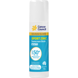 Photo of Cancer Council Sport Zinc Sunscreen Stick White Spf50+ 12g