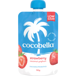 Photo of Cocobella Dairy Free Low Sugar Coconut Yoghurt Strawberry Pouch 110g