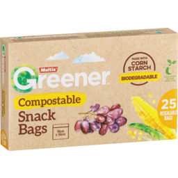 Photo of Multix Greener Compostable Snack Bags 25 Pack 