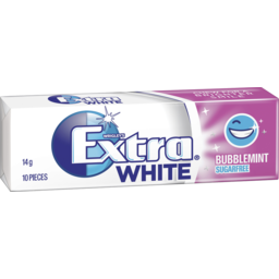 Photo of Extra White Bubblemint Sugar Free Chewing Gum 10pc 14g 14g