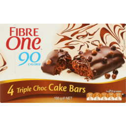 Photo of Fibre One 90 Calorie Triple Choc Cake Bars 4 Pack 100g 100g
