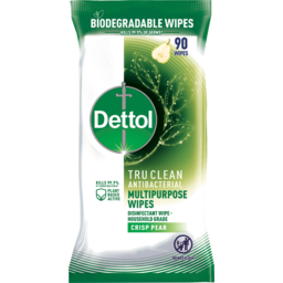 Photo of Dettol Tru Clean Crisp Pear Antibacterial Multipurpose Wipes 90 Pack