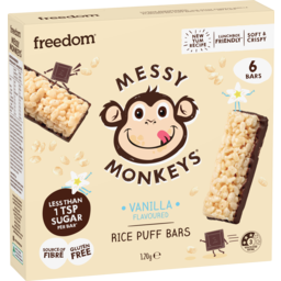 Photo of Freedom Messy Monkeys Vanilla Rice Puff Bars 6 Pack