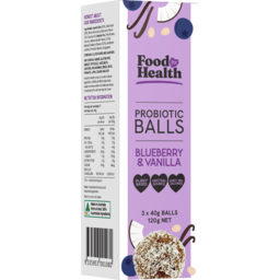 Photo of Food For Health Blueberry & Vanilla Probiotic Balls 3 Pack 120g