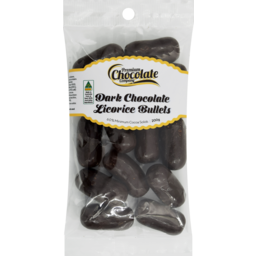 Photo of Premium Chocolate Company Dark Choc Licorice Bullets 200gm