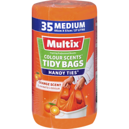 Photo of Multix Colour Scents Handy Ties Tidy Bags Medium 35 Pack | Orange Scent