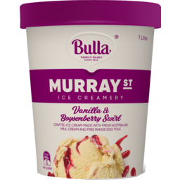 Photo of Bulla Murray St Ice Creamery Vanilla & Boysenberry Swirl Ice Cream 1l