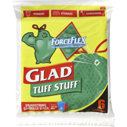 Photo of Glad Tuff Stuff  Extra Wide Drawstring Garbage Bags 6 Pack