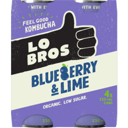 Photo of Lo Bros Organic Kombucha Blueberry & Lime Sparkling Live Cultured Drink