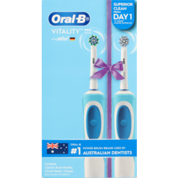 Photo of Oral-B Vitality Electric Toothbrush Duo Pack: Deep Clean And Extra Sensitive Clean With Charger