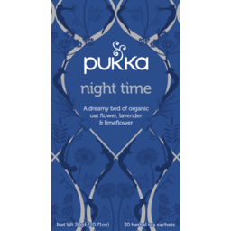 Photo of Pukka Night Time Organic Oat Flower Lavender & Limeflower Tea Bags 20 Pack