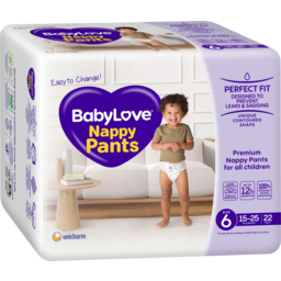 Photo of Babylove Nappy Pants Junior For All Children Size 6 15-25kg Bulk 22 Pack