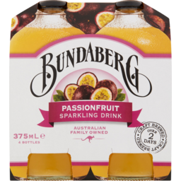 Photo of Bundaberg Passionfruit Sparkling Drink Bottles 4x375ml