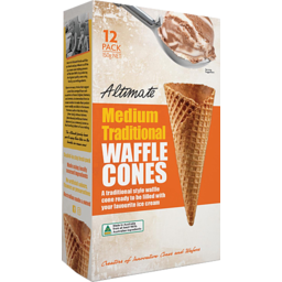 Photo of Altimate Foods 12pk Waffle Cone Medium 150gm