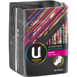 Photo of U By Kotex Super Designer Series Ultrathins With Wings, 10 Pads 