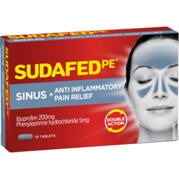 Photo of Sudafed Pe Double Action Sinus + Anti-Inflammatory Tablets 10 New Pack