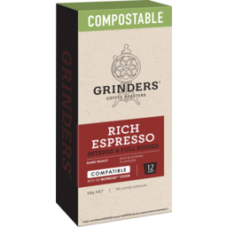 Photo of Grinders Compostable Rich Espresso 58g, Nespresso Compatible 58g