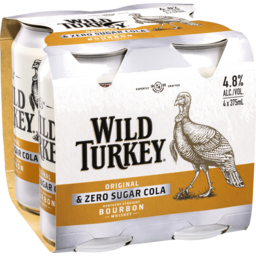 Photo of Wild Turkey Original & Cola Zero 4x375ml 375ml