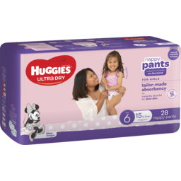 Photo of Huggies Ultra Dry Nappy Pants Girls Size 6 (15+Kg) 28 Pack 