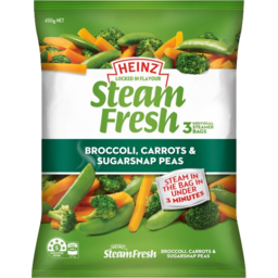 Photo of Heinz Steam Fresh Broccoli Carrots & Sugarsnap Peas 3 Pack