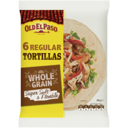 Photo of Old El Paso Whole Grain Regular Tortillas 6 Pack 240g